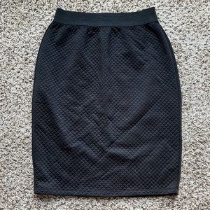Quilted Black Pencil Skirt